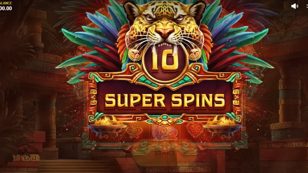 Pemandangan hutan kuno dan reruntuhan Aztec dalam permainan slot Aztec Tribute