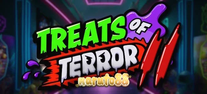 Tampilan antarmuka seluler permainan slot Treats of Terror II dengan karakter Gobstopper yang ikonik.